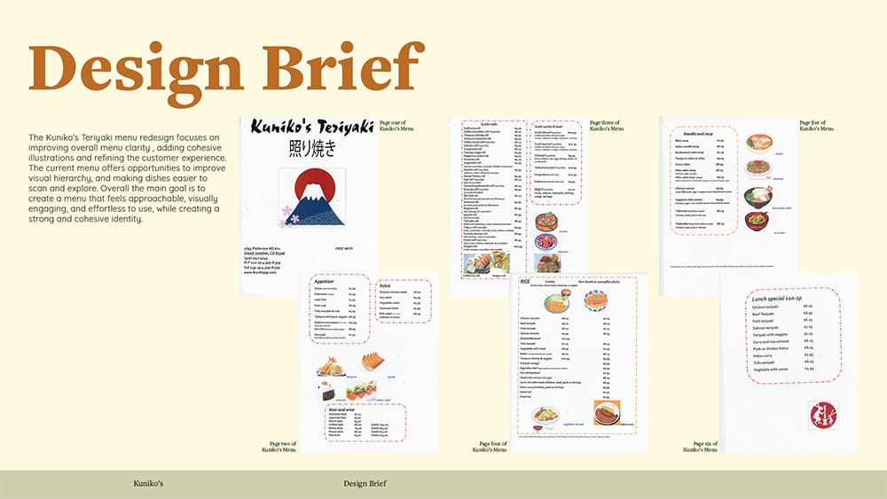 Design Brief for Kuniko's Redesign