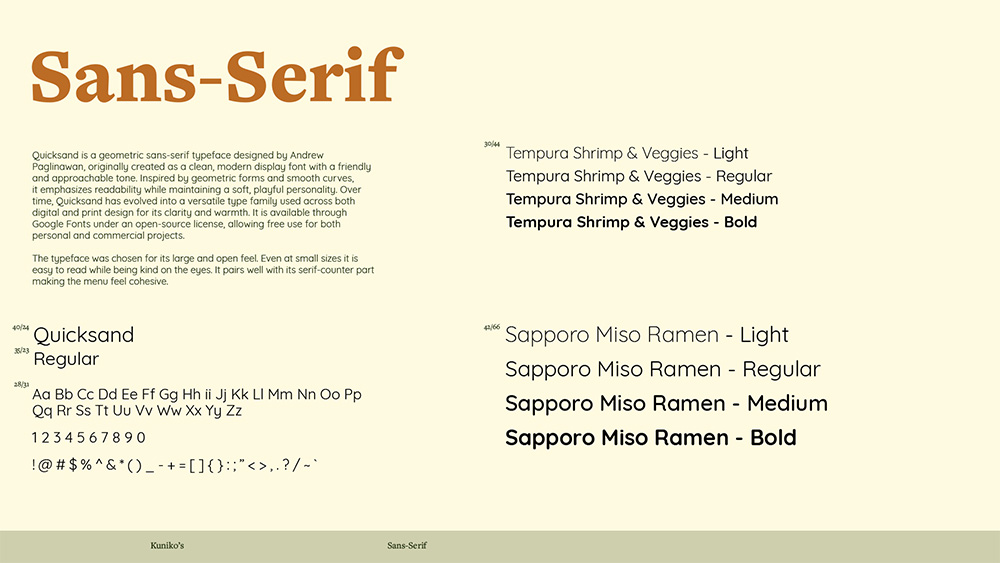 Sans-Serif for Kuniko's Redesign